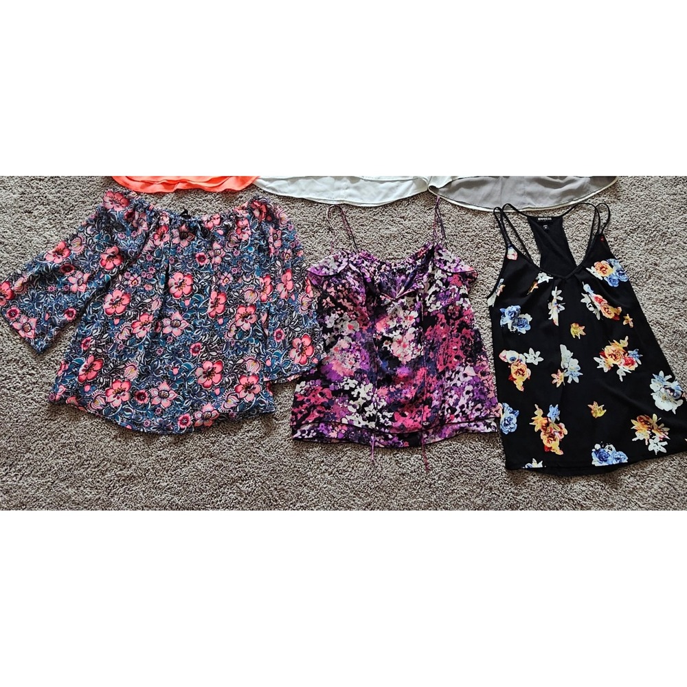 Express Floral Top Bundle of 3 Size S Boho Bell Sleeve Cami‎ Tank Festival Flowy